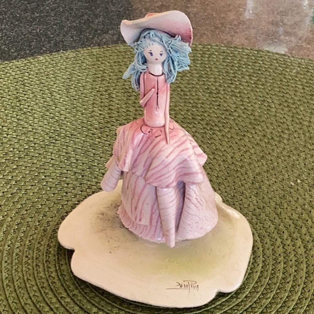 Pink and Blue Ceramic Figurine
